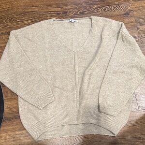 Tempo Paris Taupe V-Neck Sweater